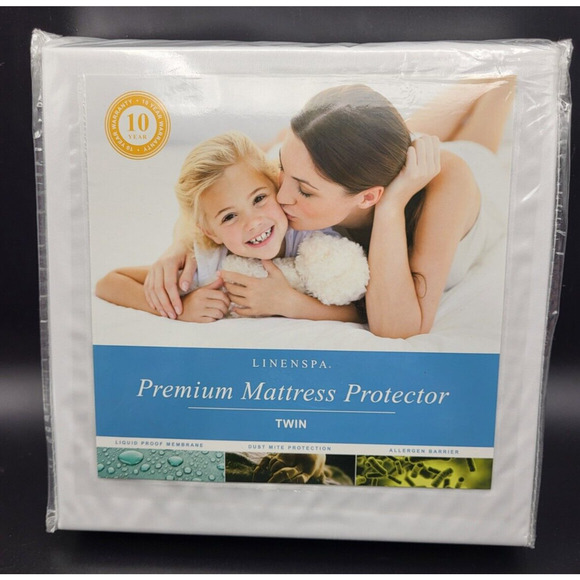 Linenspa Premium Twin Mattress Protector Waterproof Dust Mite Allergen Protect - Picture 1 of 14